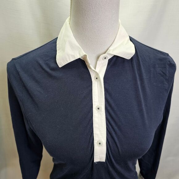 Brooks Brothers Navy Blue Long Sleeve Polo Shirt Size XS - Picture 4 of 9